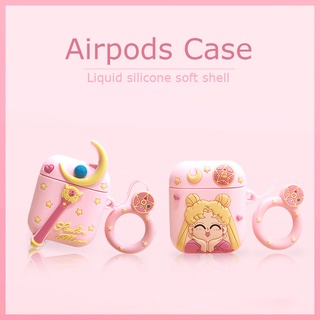 Sailor Moon Vỏ Silicon Hình Thủy Thủ Mặt Trăng Bảo Vệ Hộp Tai Nghe Không Dây Kết Nối Bluetooth Airpods Pro