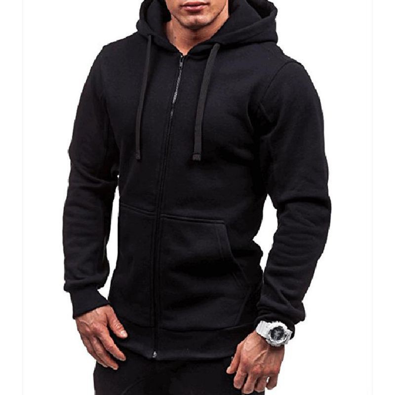 Áo khoác mũ trùm màu trơn thời trang cho nam | BigBuy360 - bigbuy360.vn