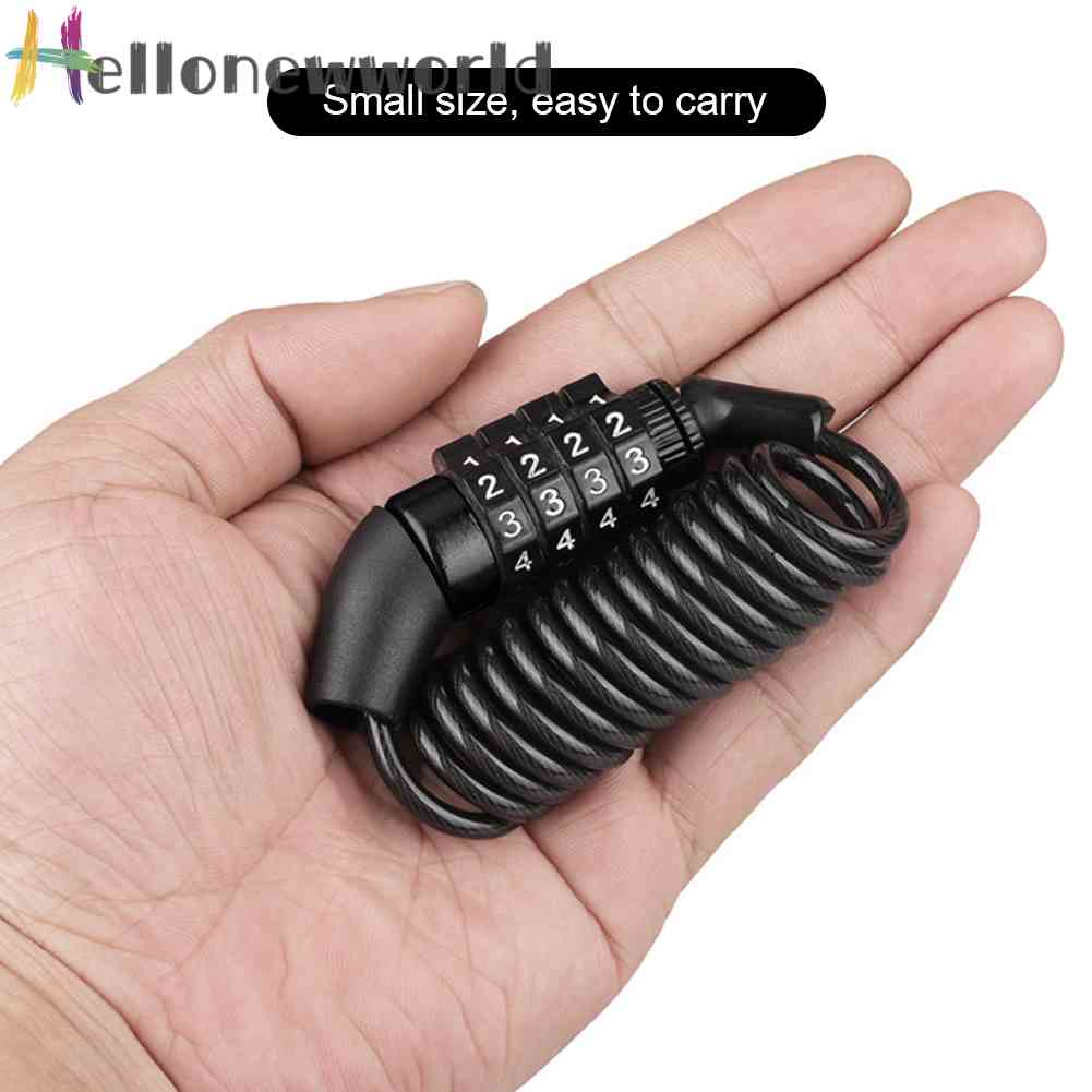 Dây Khóa Mũ Bảo Hiểm Chống Trộm 4 Số An Toàn Dành Cho Xe Đạp Leo Núi