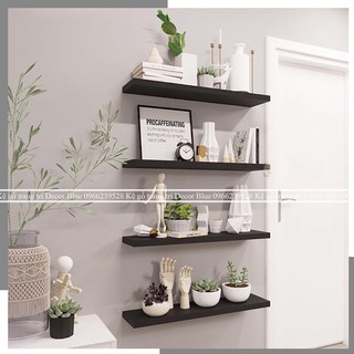 Kệ trang trí gỗ MDF lõi xanh 4 thanh dài 60 cm sâu 15 cm màu trắng