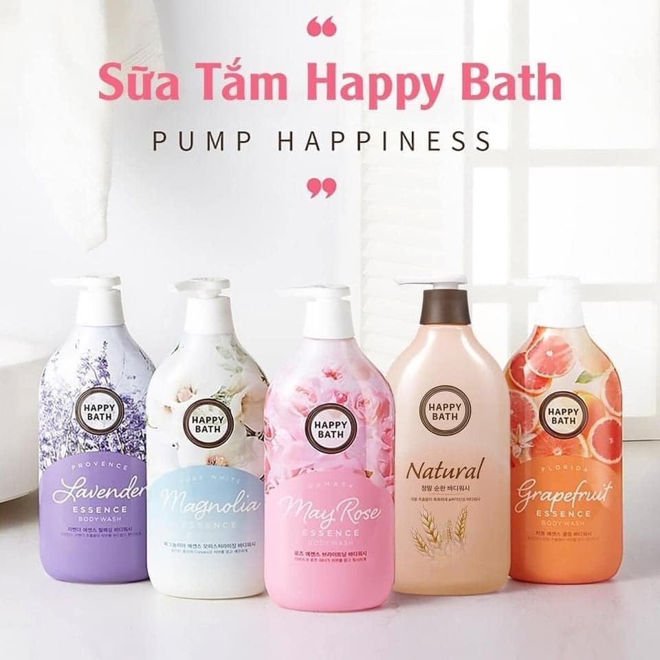 SỮA TẮM HAPPY BATH 900ml Chiết Xuất Thiên Nhiên Gạo | Lúa Mạch| Nước Hoa | Cozy | Hoa Anh Đào Body Wash 900g