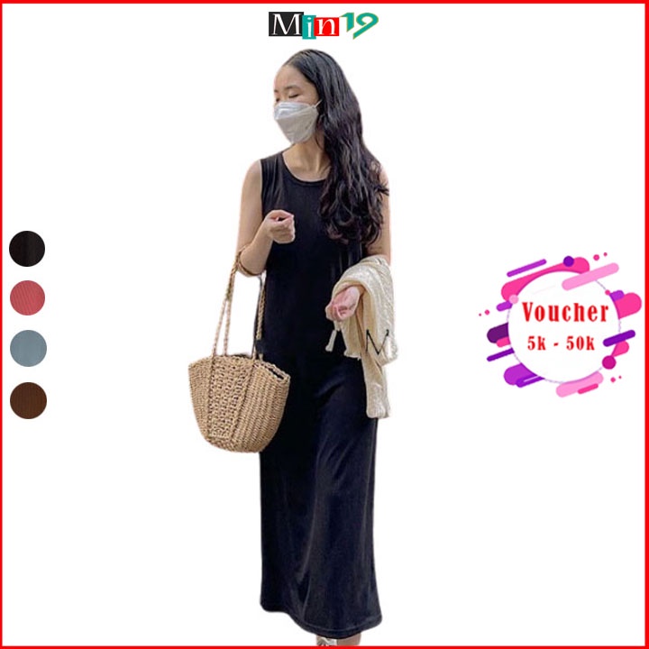Đầm maxi dáng suông dài body 2 dây sát nách hở lưng Hàn Quốc hot kiểu bigsize đẹp giá rẻ màu đen xanh hồng thời trang