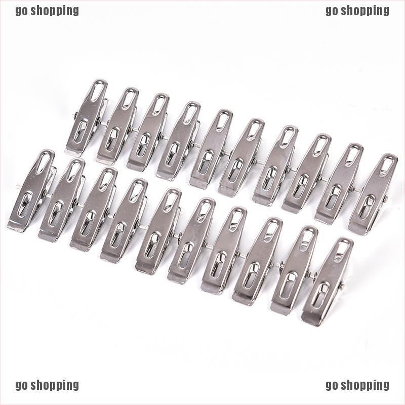 Set 20 Kẹp Phơi Quần Áo Bằng Thép Không Gỉ Chất Lượng Cao