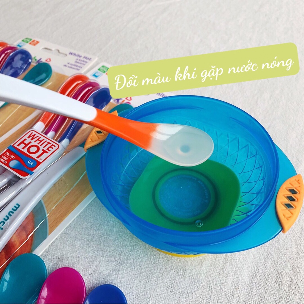 Thìa báo nóng , thìa ăn dặm cho bé thương hiệu Munchkin -Mỹ 𝐂𝟖𝟔