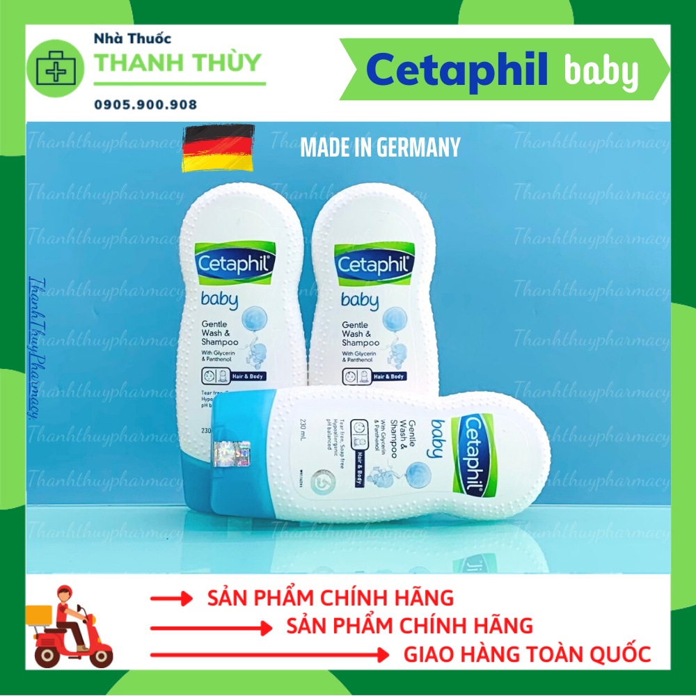 CETAPHIL BABY GENTLE WASH &amp; SHAMPOO 2in1[Chai 230ml] Sữa Tắm Gội Toàn Thân Dịu Nhẹ Cho Bé