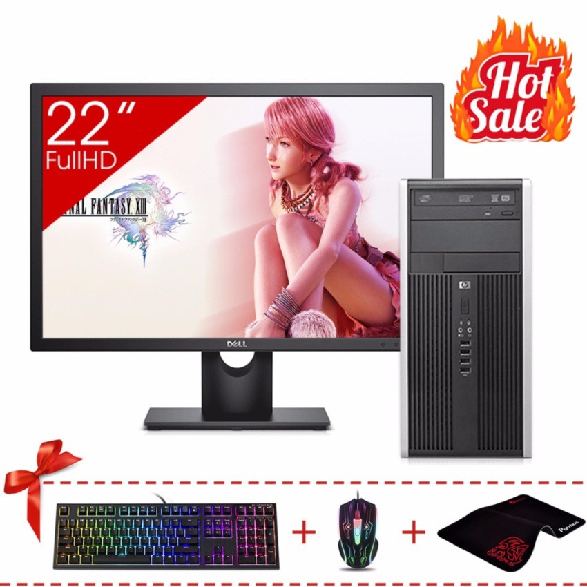 Thùng CPU HP 6300 Pro MT + Màn hình Dell 22inch Full HD (Core I3 3220, Ram 8GB, HDD 500GB) + Quà Tặng