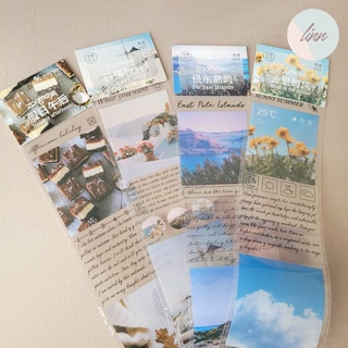 Sticker loại dây chữ và hình khung cảnh trang trí sổ planner điện thoại Linn