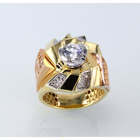 Nhẫn Nam Titan đính đá mạ 18k Đẳng Cấp Dân Chơi