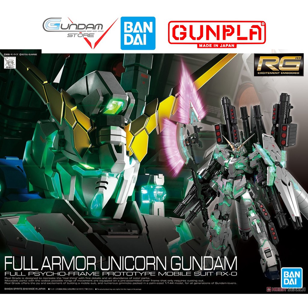 Gundam Bandai Rg Unicorn Full Armor 1/144 UC Mô Hình Nhựa Đồ Chơi Lắp Ráp Anime Nhật