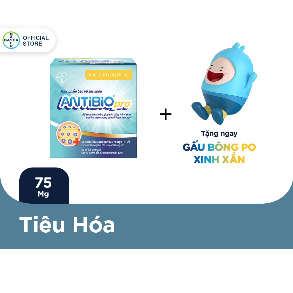 Thực Phẩm Bảo Vệ Sức Khoẻ Bổ Sung Lợi Khuẩn Antibio pro 100 Gói (10 Túi x 10 Gói Bột 1G)