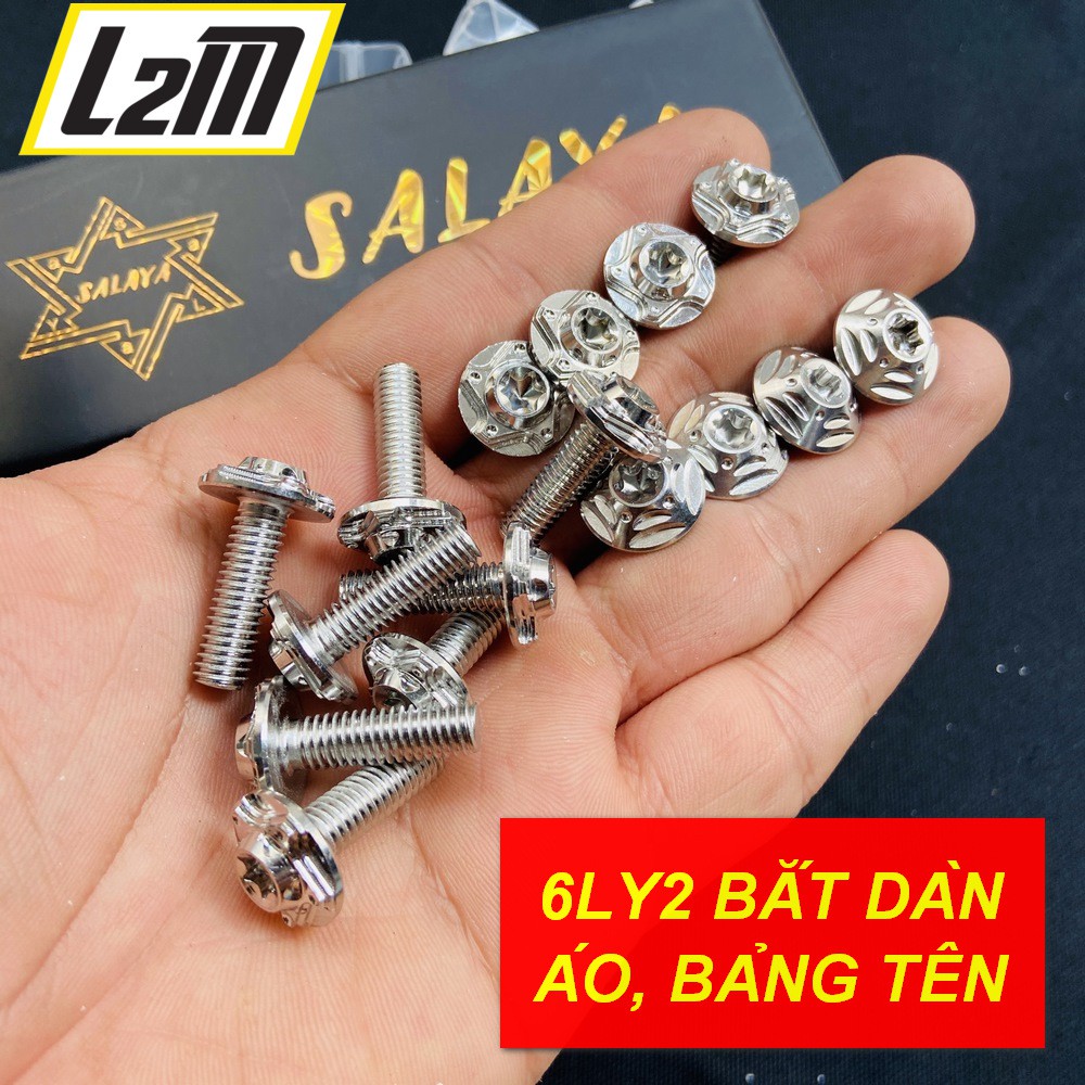 ỐC SALAYA ĐẦU DẸP 6L20 SỬ DỤNG BẮT DÀN ÁO, BẮT BẢNG TÊN ( BAO RỈ SÉT TRỌN ĐỜI )