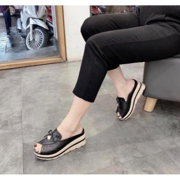 Noel VTKM(ẢNH THẬT) Dép Xuồng Bánh Mì Nơ 7p Da Mềm Êm Fullbox Cao Cấp Xịn 2020 : * * " ; ོ , . ' . G