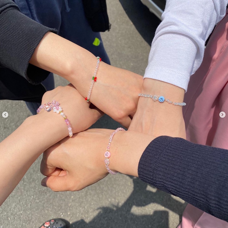 Vòng cổ/Vòng Tay/Nhẫn Đính Hạt Pha Lê Trái Cherry Dễ Thương Phong Cách Hàn Quốc