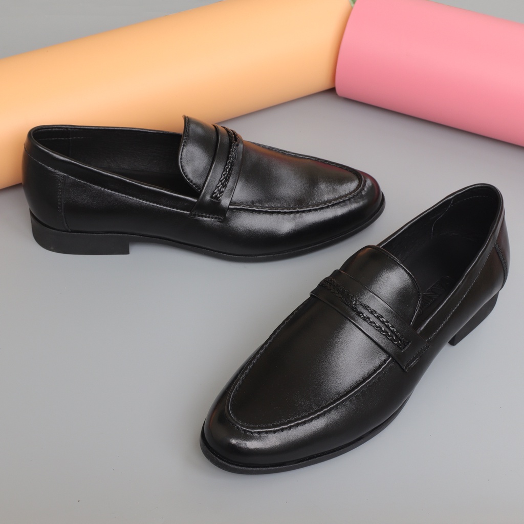 Giày lười Loafer nam da bò trẻ trung, giày tây công sở da bò - HT.NeO