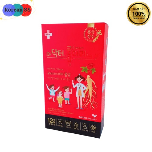 Nước Uống Hồng Sâm Trẻ Em Dr.Long Leg Vita Red Ginseng HÀN QUỐC, hộp 30 gói