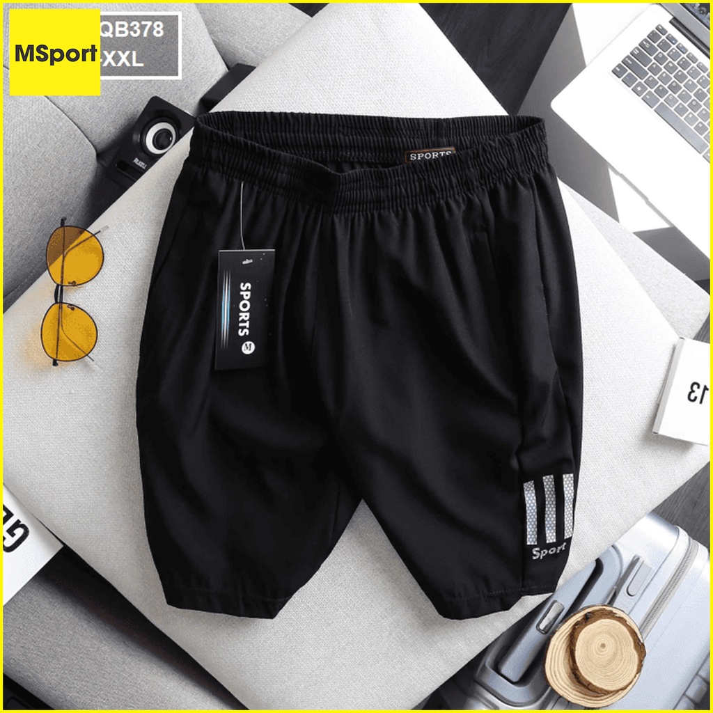 Quần Short Đùi Thể Thao Nam Chất Liệu Thun Xi 4 Chiều Cao Cấp, Dày Dặn, Mềm Mịn, Thấm Hút Mồ Hôi Tốt mã QUAN.18