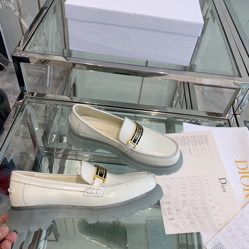 Giày lười da đế dày cho nữ thương hiệu Dior CD da thật cao cấp