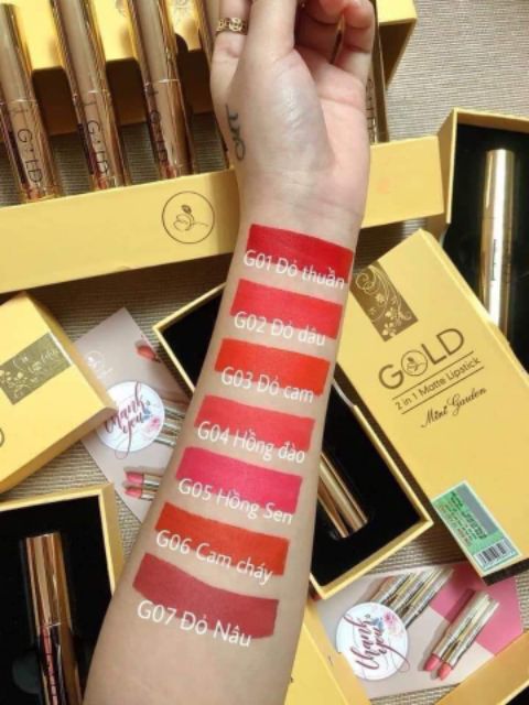 Bộ đôi trang điểm thần thánh kem nền BB stick + son Gold 2 đầu | BigBuy360 - bigbuy360.vn