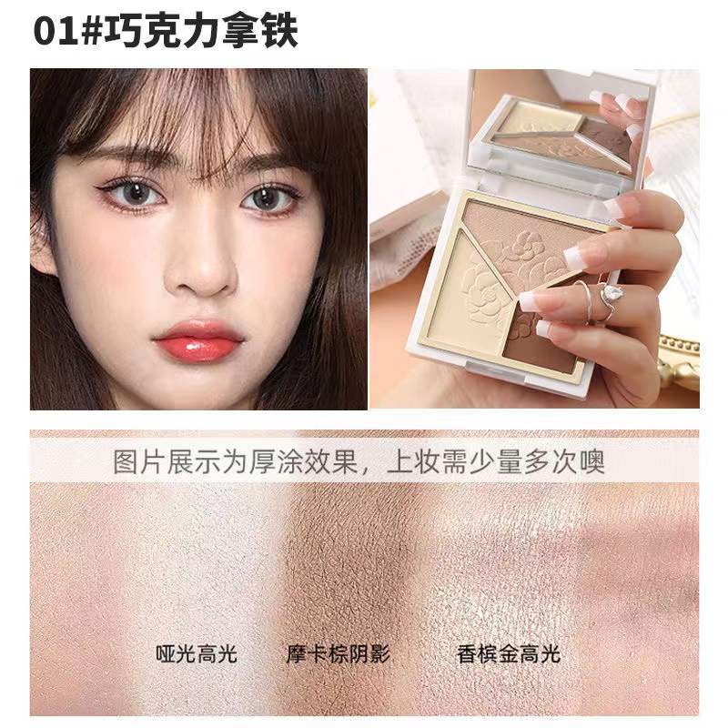 Bảng Phấn Bắt Sáng Tích Hợp Phấn Má Hồng Ba Màu Thương Hiệu Lameila | BigBuy360 - bigbuy360.vn