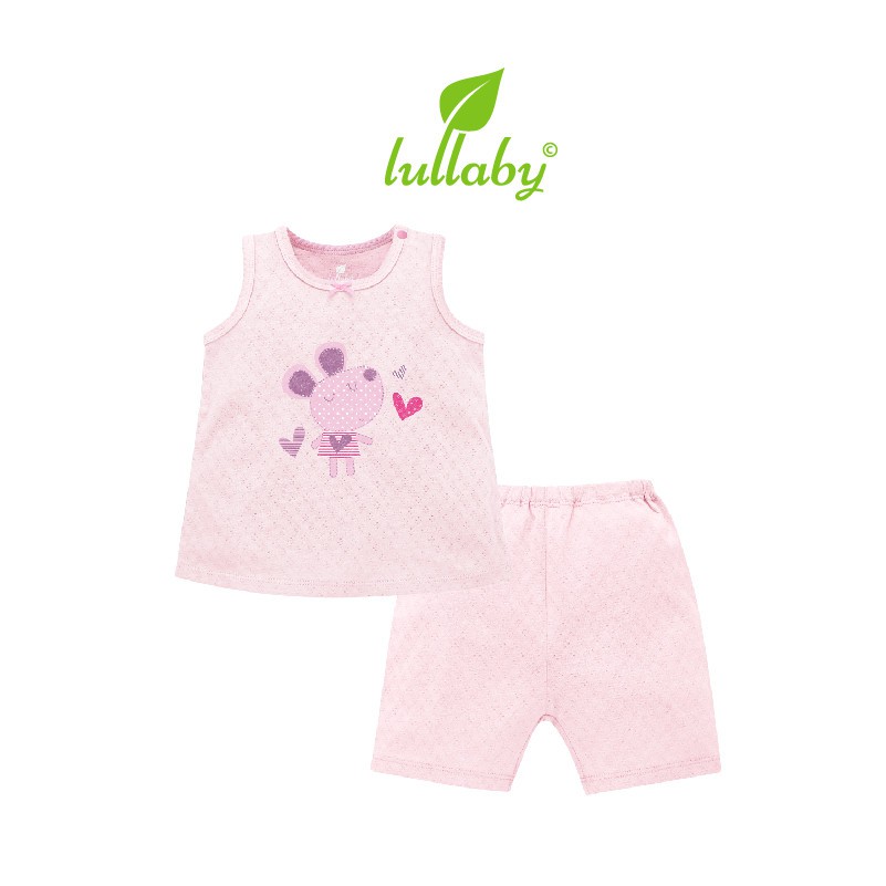 Bộ Quần áo trẻ em xuân hè sát nách cho bé gái mới nhất của lullaby baby nhật hoa [ NH82B - Size 3m-24m ]