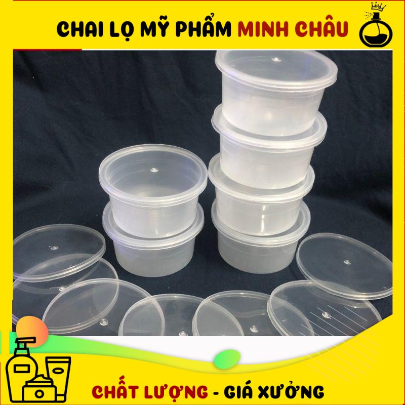 Hũ làm caramen, hủ bánh flan, khuôn làm bánh flan có nắp bằng nhựa 100% , phụ kiện du lịch