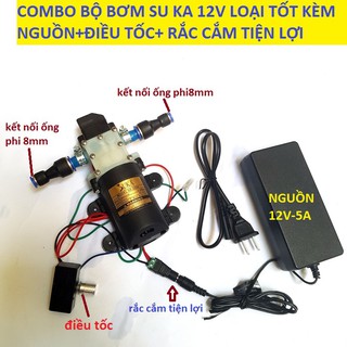Máy bơm SUKA loại xịn 12V tưới lan, bơm phun sương dùng cho bình phun thuốc trừ sâu