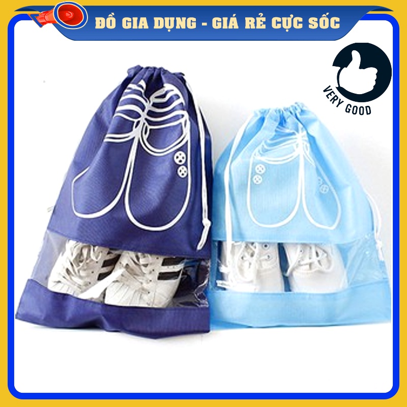 Túi đựng giày dây rút size to (41x31cm), size bé (37x27cm) chống bụi bẩn, đi du lịch tiện lợi