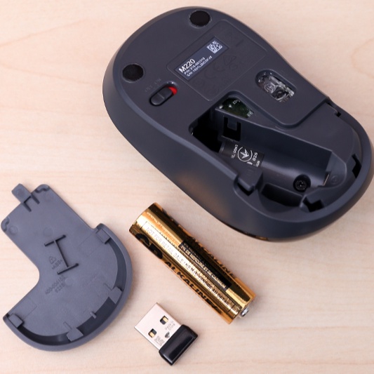 Chuột máy tính ko dây laptop Logitech M220 không tiếng động có nút tắt on off cực dễ thương cute AKIKI AKM220