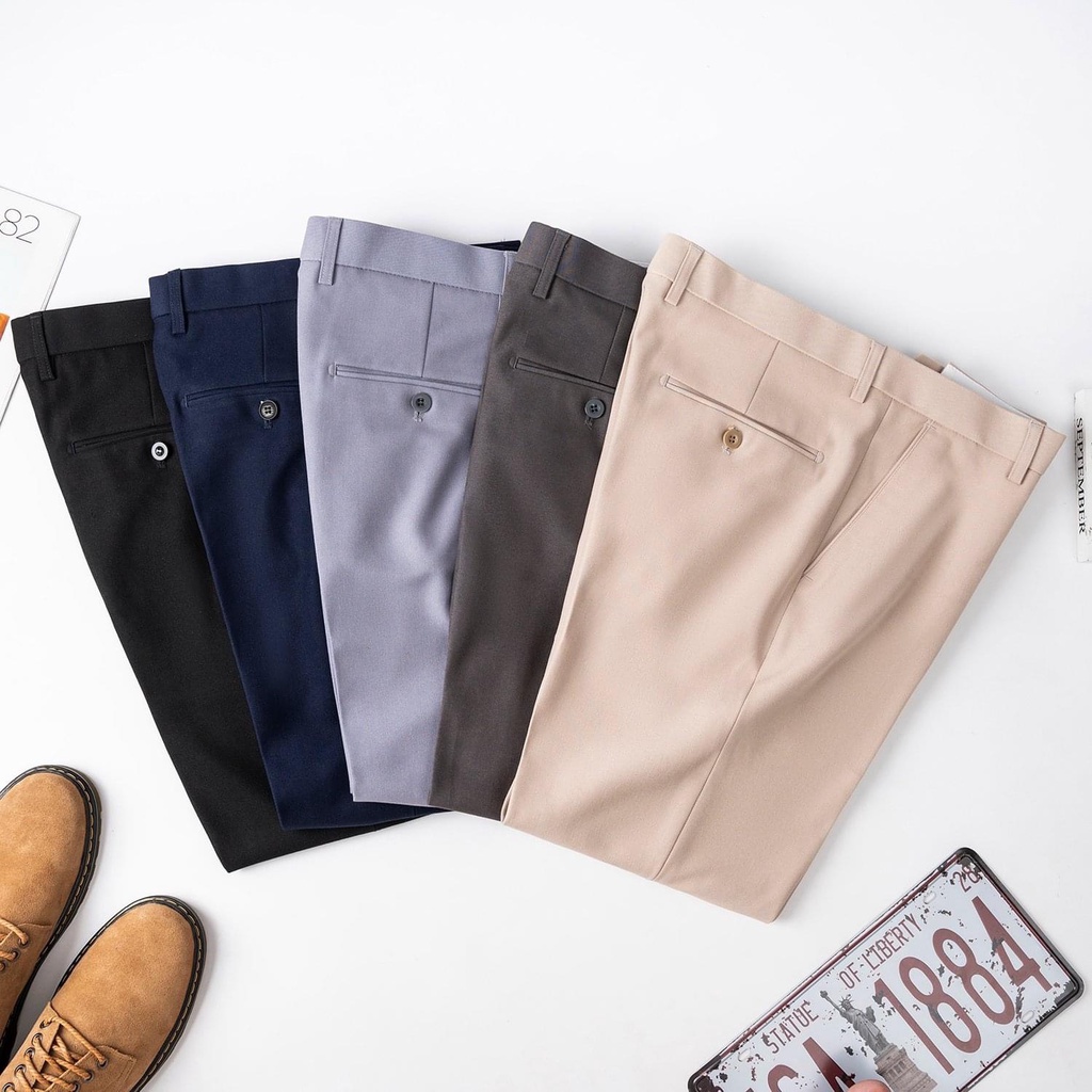 Quần baggy nam ống rộng co giãn nhẹ, quần tây âu baggy nam dáng xuông vải chống nhăn chống xù Vettino