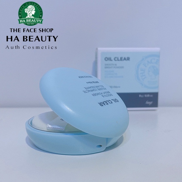 Phấn phủ kiềm dầu siêu mịn cho da hỗn hợp da dầu trang điểm The Face Shop Oil Clear Smooth & Bright Powder 9g