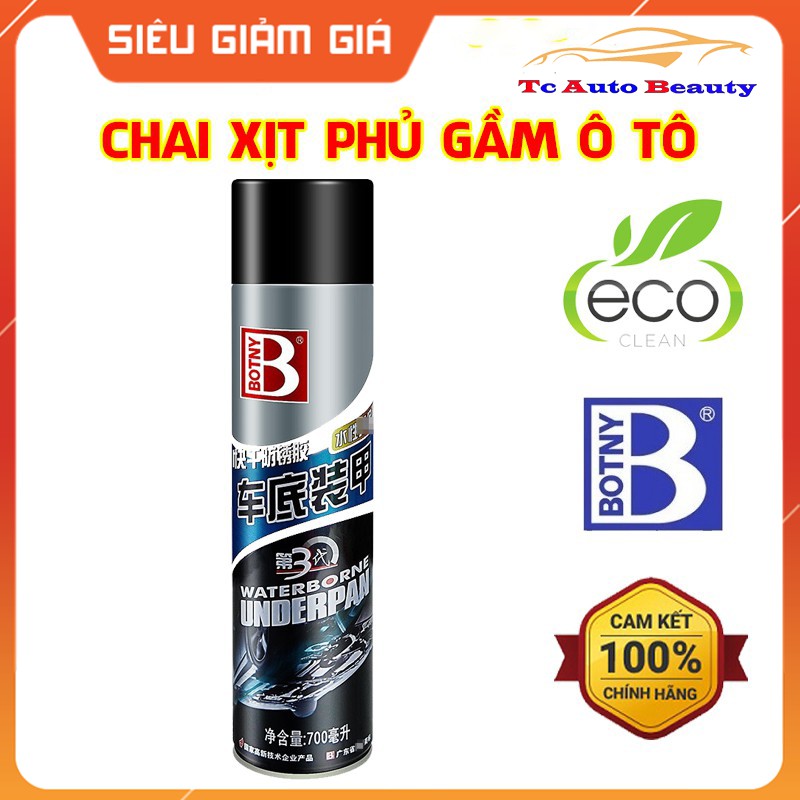 Chai xịt sơn phủ gầm ô tô cách âm chống ồn Botny B-2050 dung tích 700ml -TC AUTO