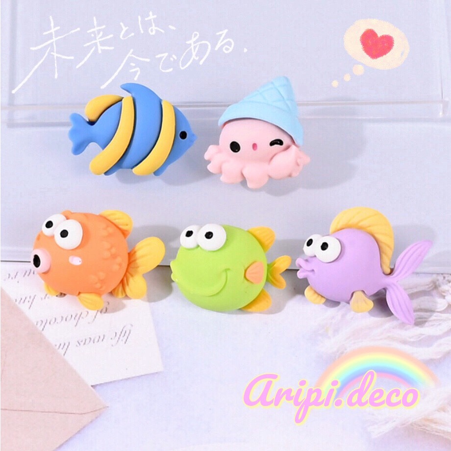 Charm sinh vật biển siêu dễ thương B14/Nguyên liệu làm phụ kiện handmade vòng tay / resin