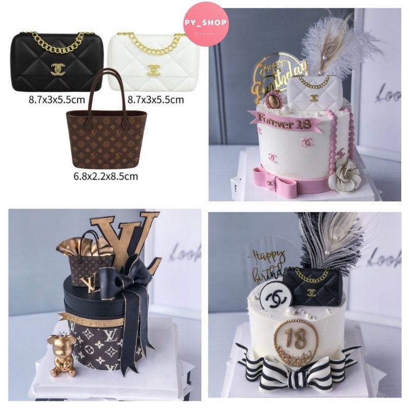 Combo 2 mô hình bằng nhựa trang trí bánh kem, bánh sinh nhật