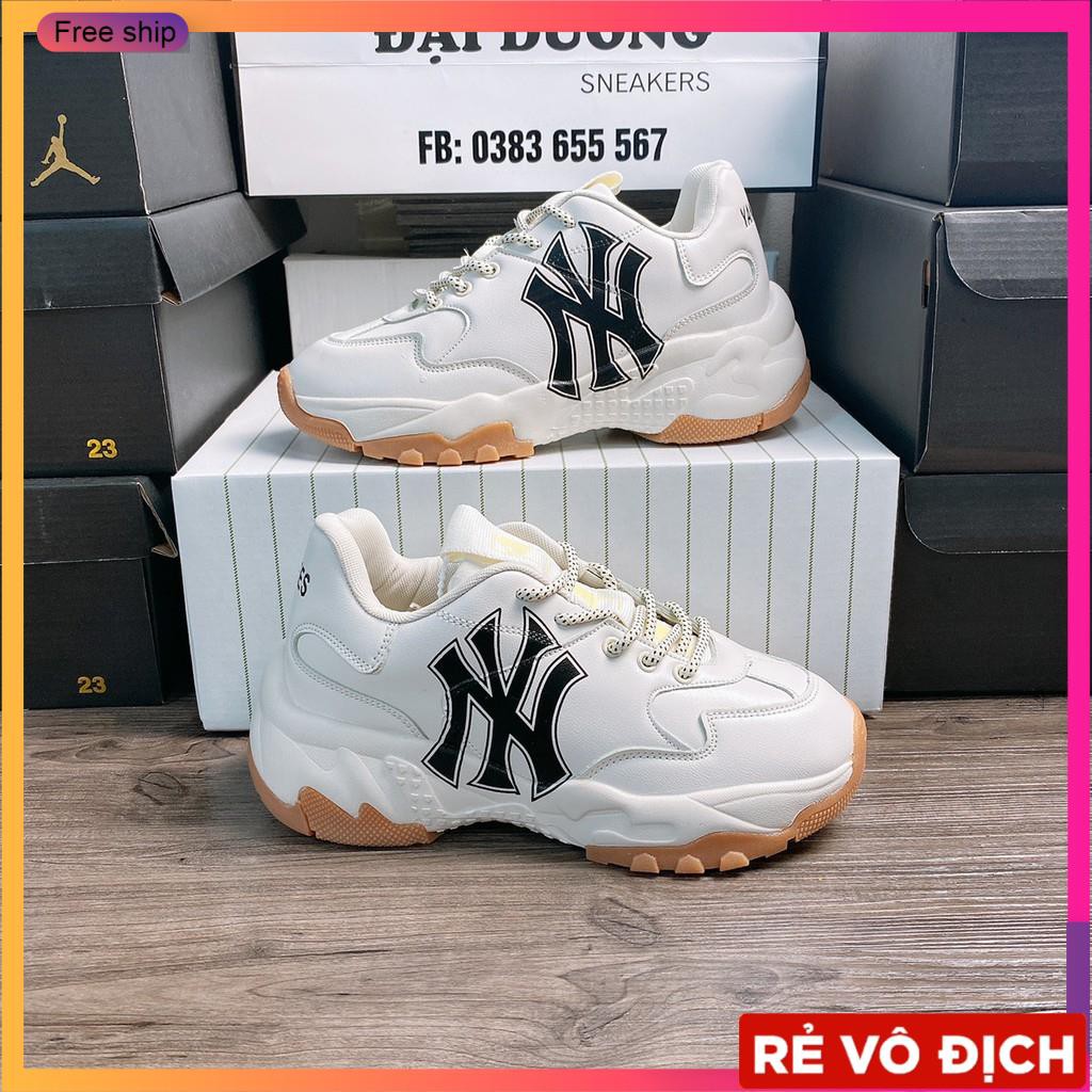 [ 3 ] giày 𝗠𝗟𝗕, giày boston nữ tăng chiều cao nâng đế 4cm mlb ny đế nâu nâng đế êm chân dễ phối đồ hot 2021 sneaker nữ