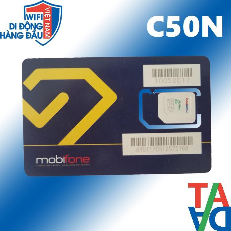 Sim 4G Mobifone C50N Gọi Nội Mạng Miễn Phí Tặng 30GB Tốc Độ Cao Tháng (Mạnh như Sim 4G Viettel và Sim 4G Vina)