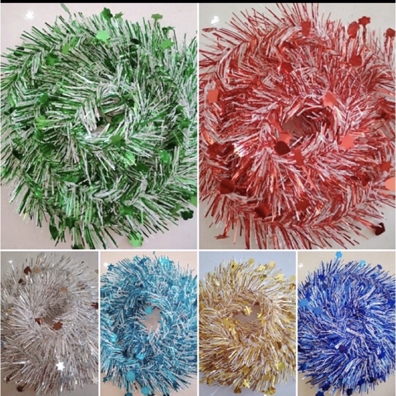 Phụ kiện nơ kim tuyến dây sao xù đại trang trí Noel