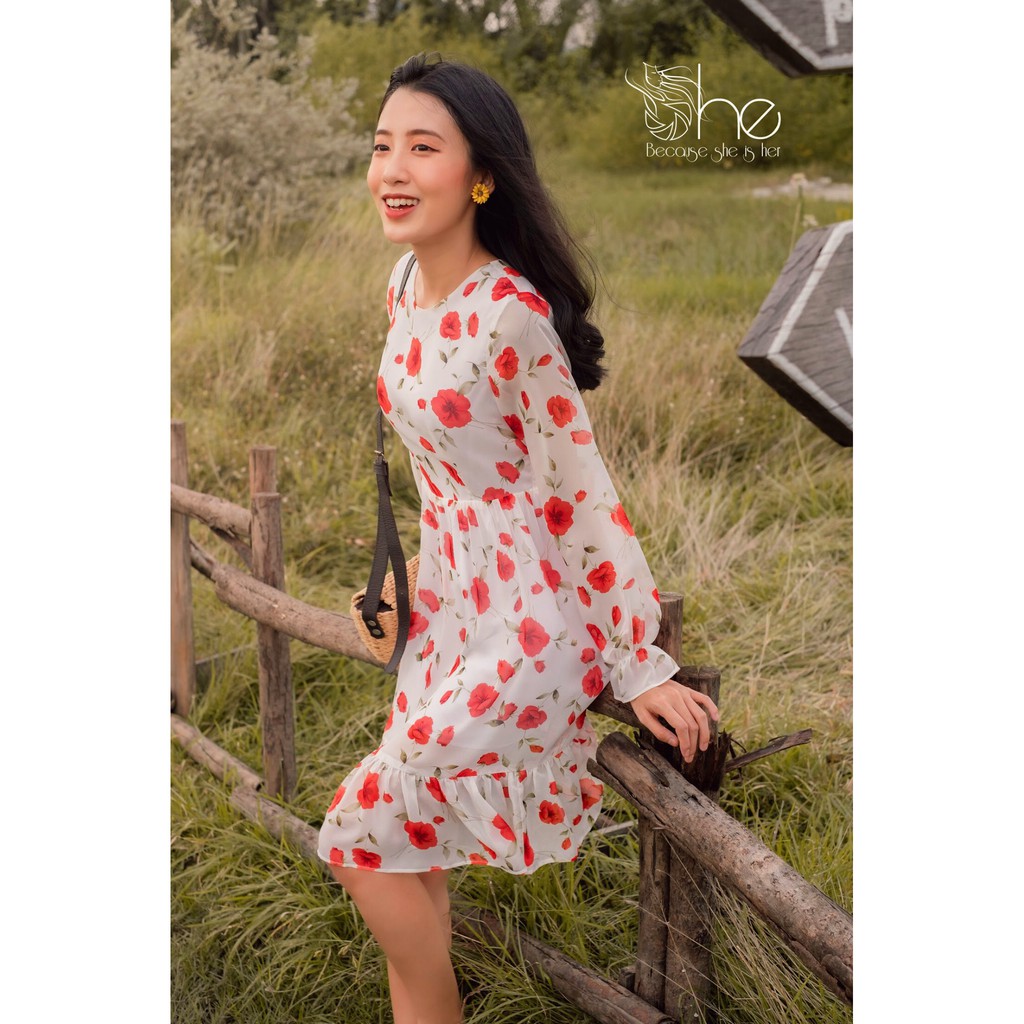 Lucy Dress - Đầm tay dài dây buộc eo SDX99