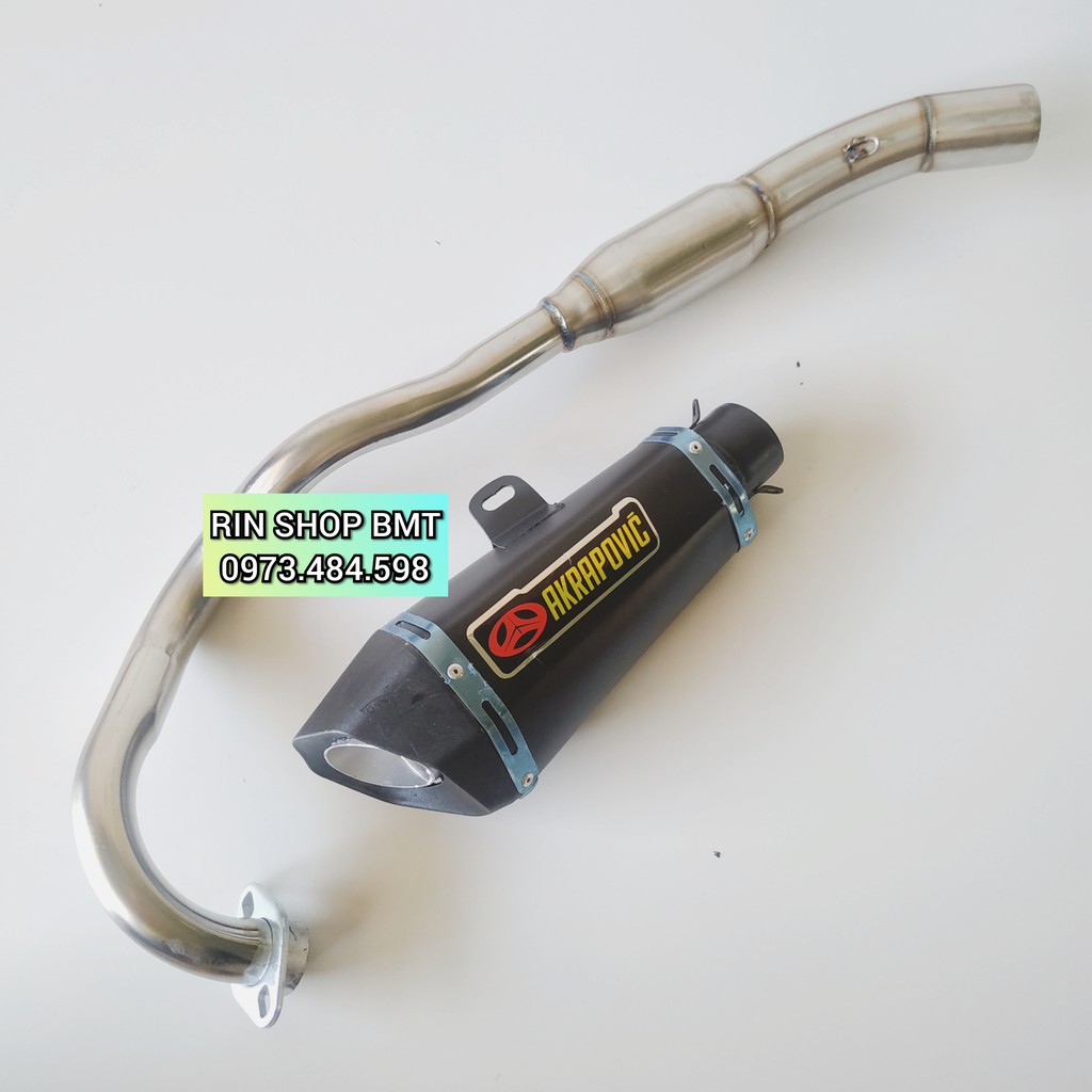 Pô Akrapovic đen độ Exciter 150 cổ bầu