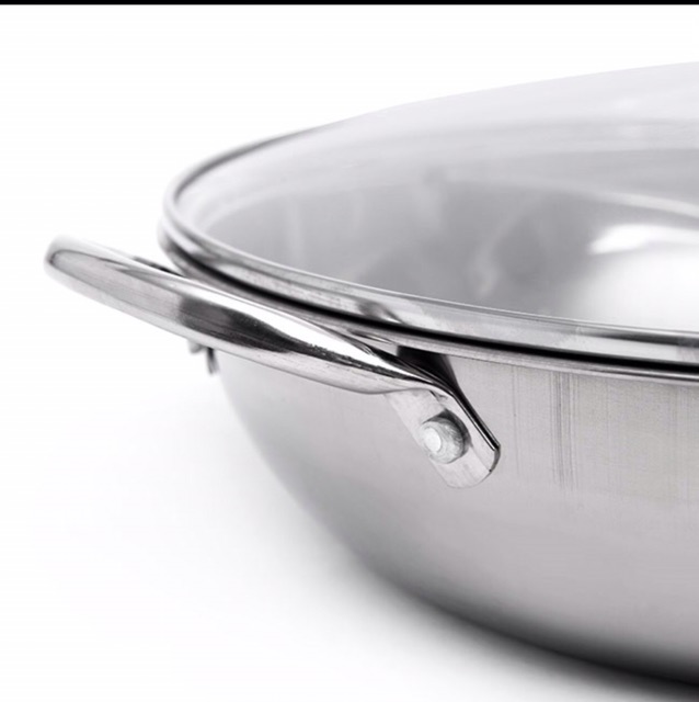 Nồi lẩu 2 ngăn nắp kính inox sáng bóng_hàng cao cấp