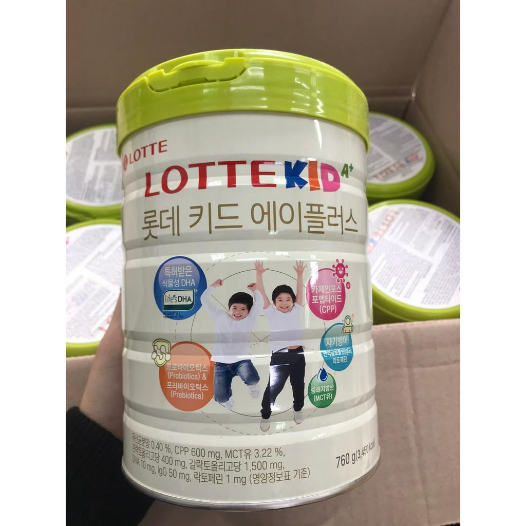 [Chính hãng] Sữa bò Lotte Kid A+ Hàn Quốc lon 760g dành cho bé 1-10 tuổi