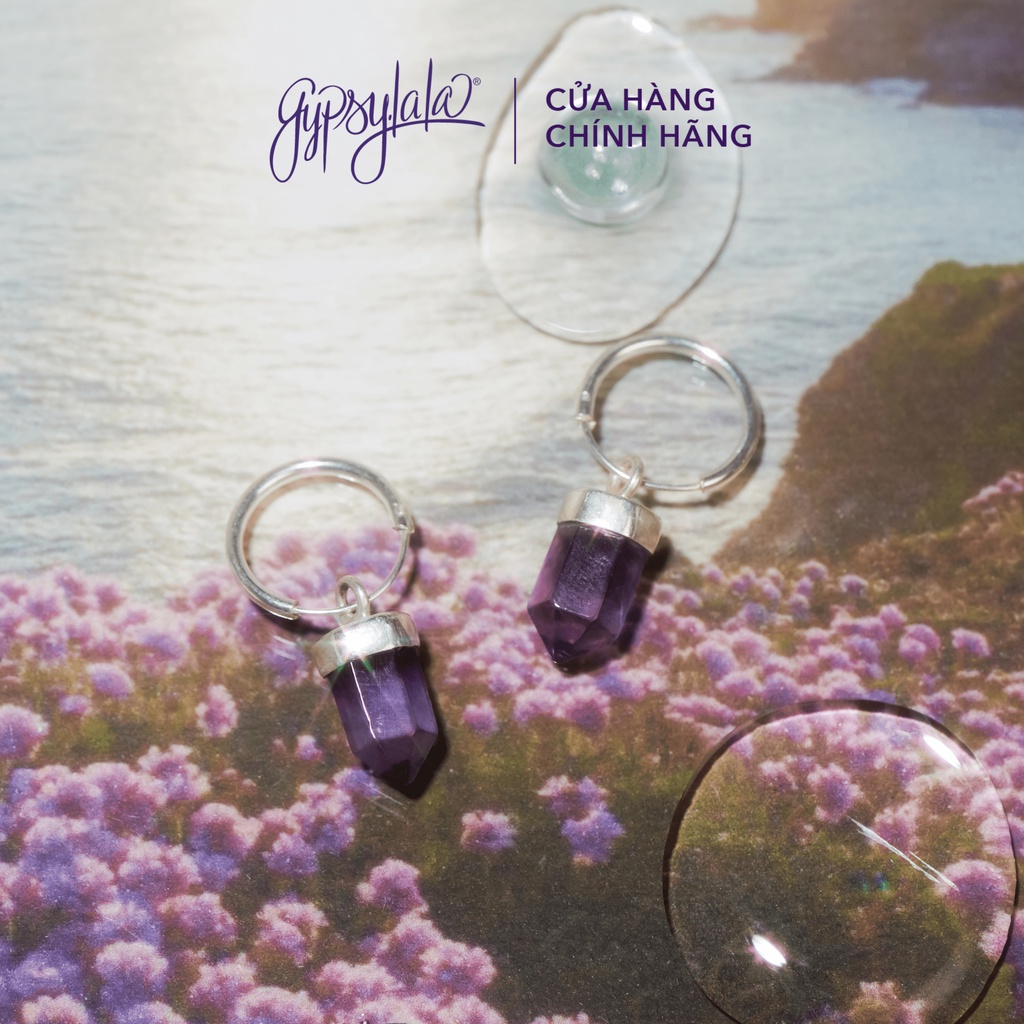 Bông Tai Đá Thiên Nhiên Bạc 925 Wanderlust SP004312 Gypsy.lala