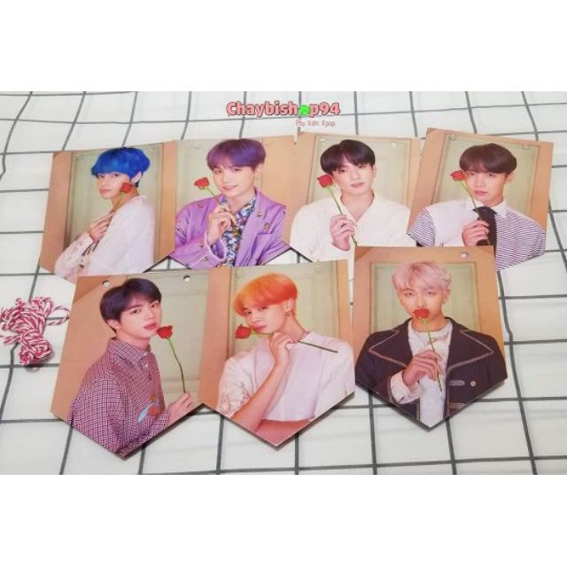 Set cờ và dây treo tường BTS, GOT7, TWICE, X1, BLACKPINK