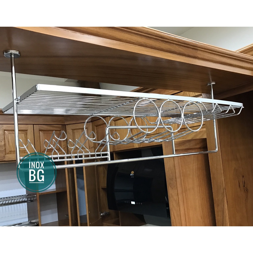 Giá treo ly quầy bar bằng chất liệu Inox nhập khẩu