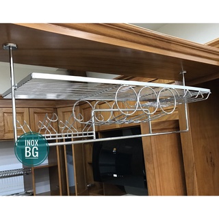 Giá treo ly quầy bar bằng chất liệu Inox nhập khẩu