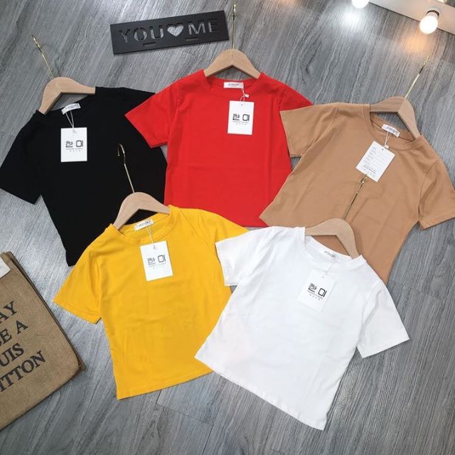 Áo Croptop Nữ Tay Ngắn Chất Dày Dặn Mềm Mại Co Giãn Thời Trang