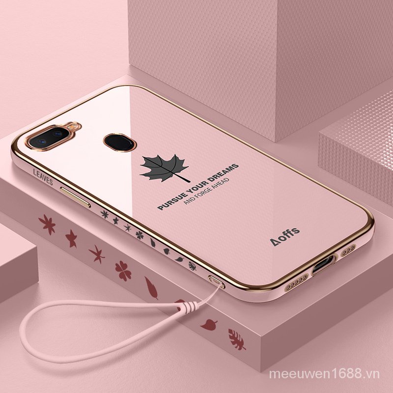 Ốp điện thoại QIANZI Fy S8X họa tiết lá phong cho Oppo A5S Oppo A7 Oppo A12 Oppo F9