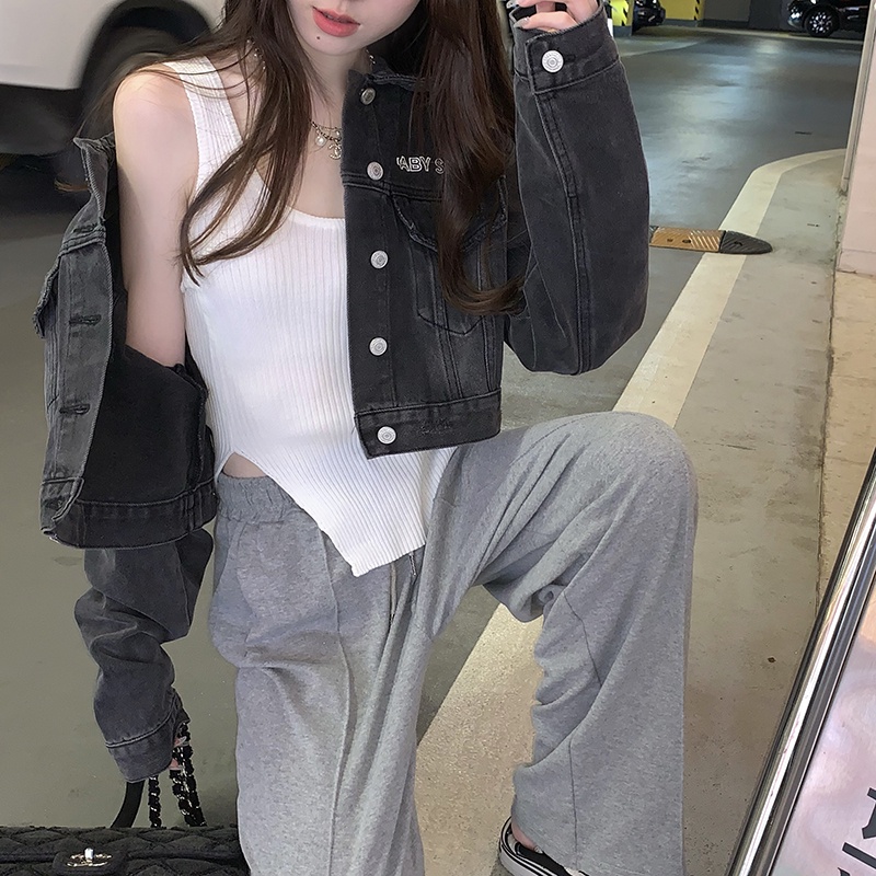 Áo Khoác Denim Tay Dài Thời Trang Mùa Thu Cho Nữ