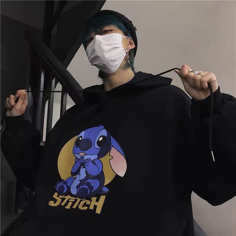 Áo Hoodie Nỉ Bông Tay Dài Túi Bụng STICH