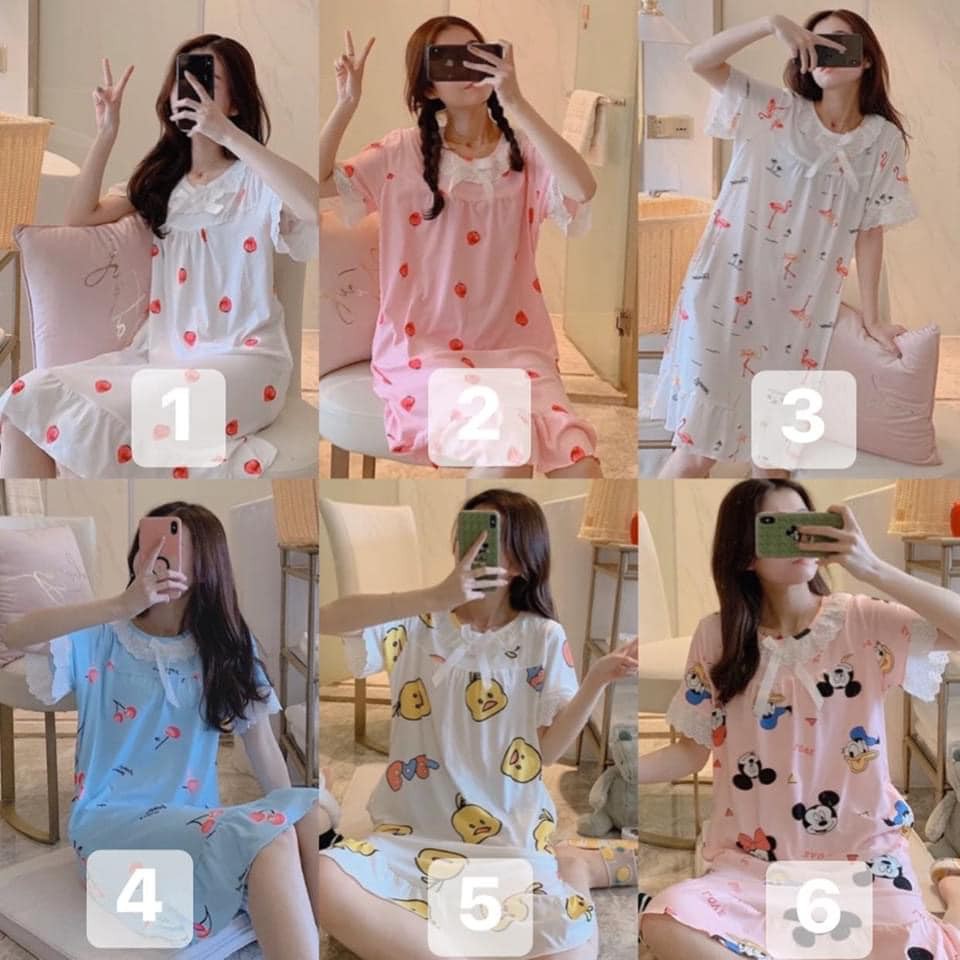 VÁY NGỦ CỔ BÈO HÌNH NGỘ NGHĨNH -MÃ 189 | BigBuy360 - bigbuy360.vn