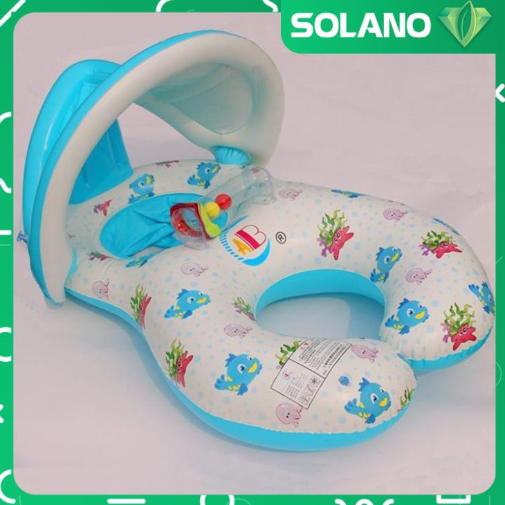 Phao Bơi Cho Bé SOLANO Phao Bơi Trẻ Em Xỏ Chân Đôi Cả Mẹ Và Bé Có Mái Che Tiện Dụng SS-001122